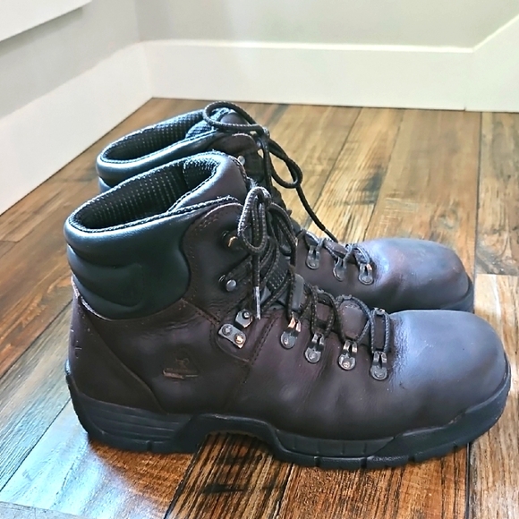 Rocky Men's Brown Leather‎ Steel Toe Boots. Size 13 - Picture 1 of 9